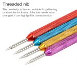 Ausgefallene Kaffee-Zugblumennadel aus Edelstahl mit geschnitztem Stab und Häkelblumennadel – Bild 4