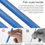 Ausgefallene Kaffee-Zugblumennadel aus Edelstahl mit geschnitztem Stab und Häkelblumennadel – Bild 6