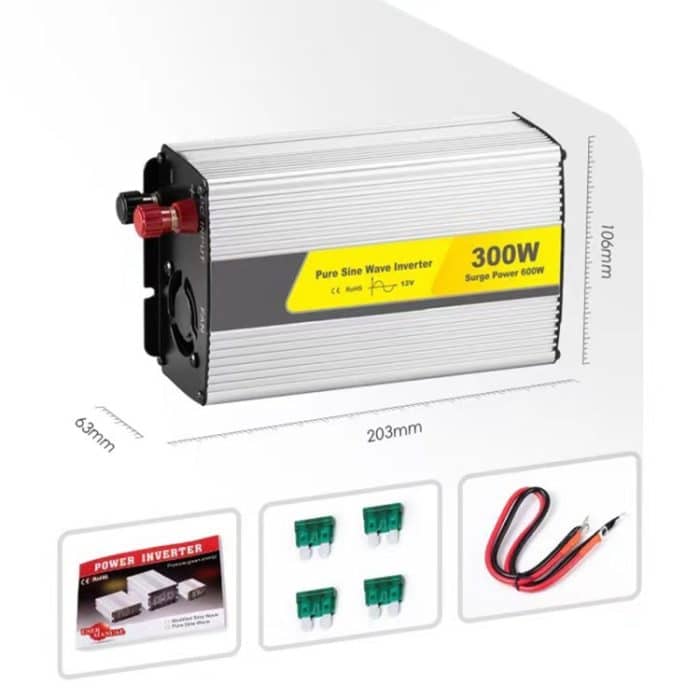 SUVPR DY-LG300S 300 W DC zu AC 220 V 50 Hz reiner Sinus-Wechselrichter für Autos mit Universal-Steckdose, 300W DC 12V, 300W DC 24V – Bild 3