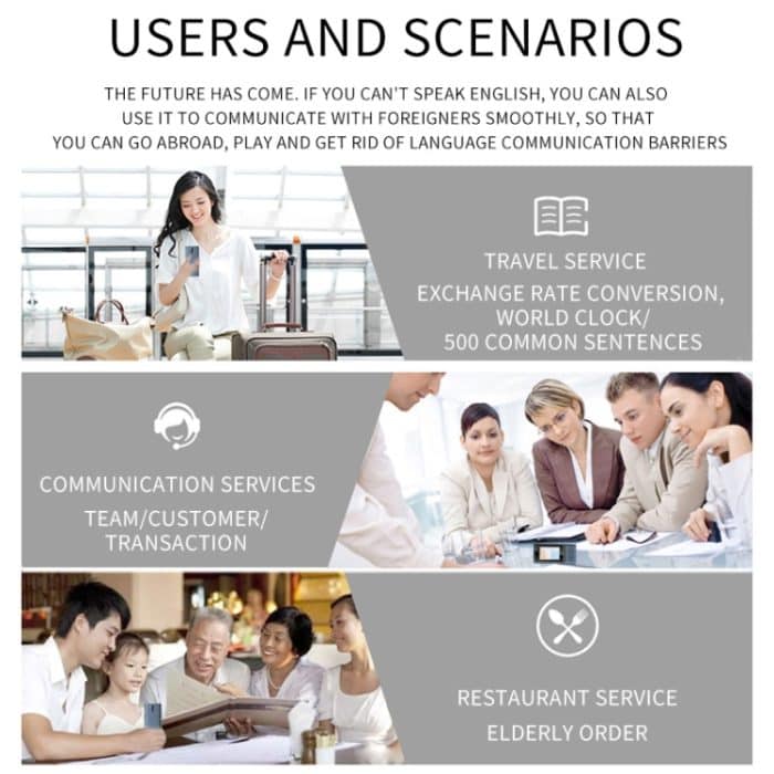 Boeleo BF301(W1 3.0) 2,8-Zoll-Bildschirm, intelligenter Sprachübersetzer für Geschäftsreisen, 1 GB + 8 GB, unterstützt 117 Sprachen-Übersetzung – Bild 16