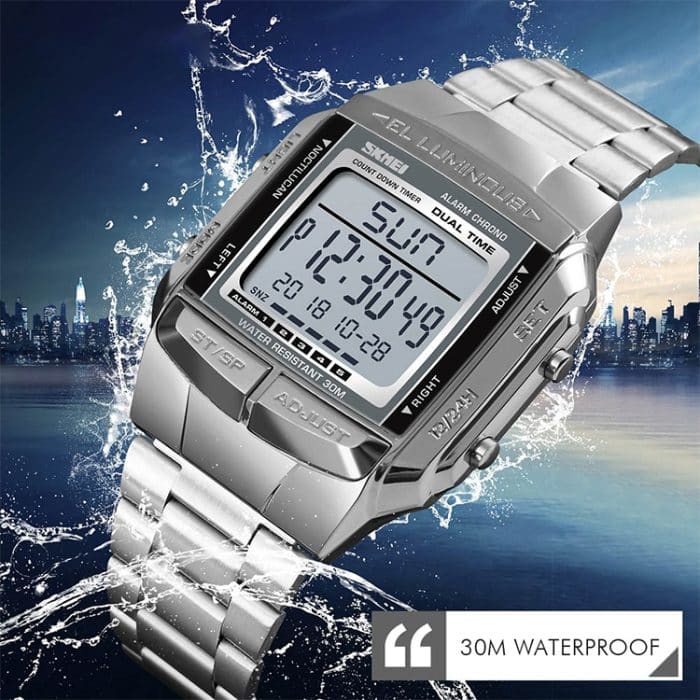 SKMEI 1381 Multifunktionale Herren Outdoor Business Sport Nachtleuchtende wasserdichte digitale Armbanduhr – Bild 7