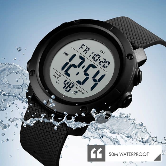 SKMEI 1426 Multifunktionale Outdoor-Mode, nachtleuchtende, wasserdichte, schwarze Maschinen-Gummiring-Digitaluhr, Black Machine Rubber Ring, 1426 Black Machine Rubber Ring – Bild 8
