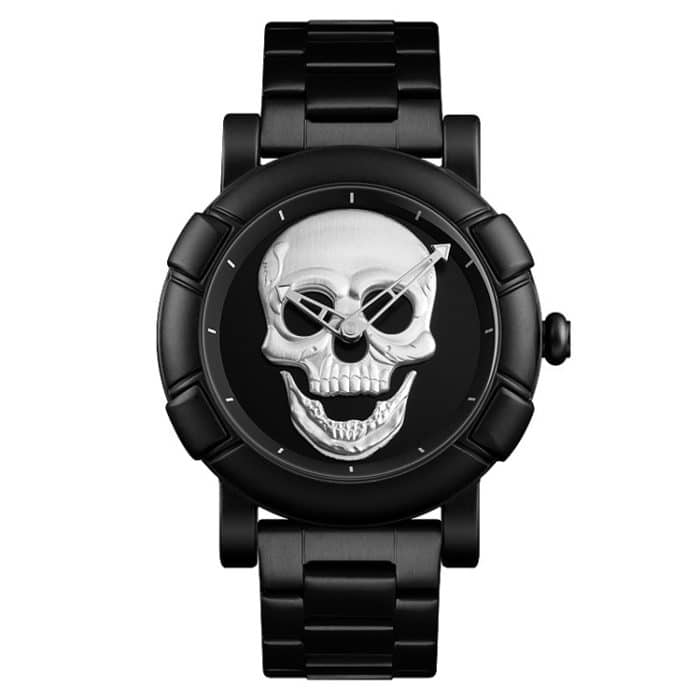 SKMEI 9178 Totenkopf-Muster, multifunktionale Outdoor-Herrenmode, wasserdichte Quarz-Armbanduhr – Bild 1