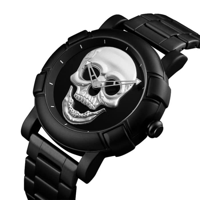 SKMEI 9178 Totenkopf-Muster, multifunktionale Outdoor-Herrenmode, wasserdichte Quarz-Armbanduhr – Bild 3