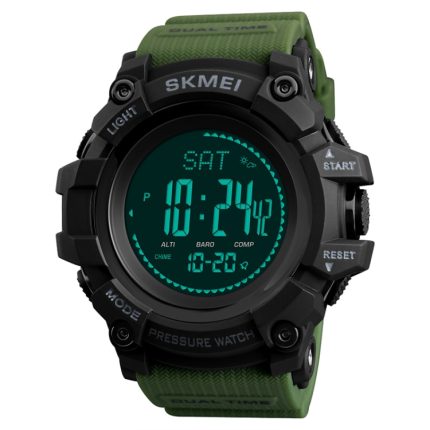SKMEI 1358 Multifunktionale Herren-Outdoor-Sportuhr, 30 m wasserdichte Digitaluhr mit Kompass-/Barometer-/Höhenmesser-/Schrittzähler-Funktion