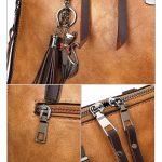 Lässige PU-Umhängetasche, Damenhandtasche, Umhängetasche mit Quaste und Katzenanhänger – Bild 8