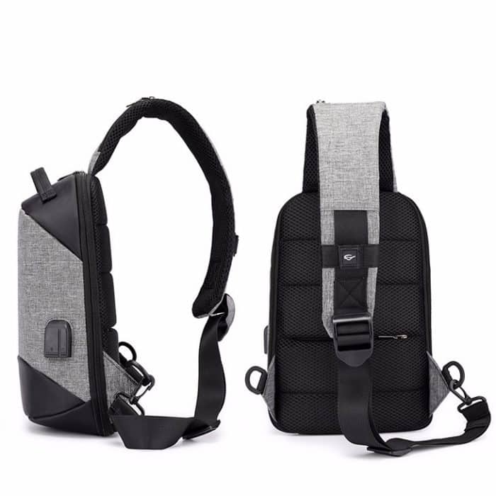 Multifunktionale, tragbare, lässige Oxford-Umhängetasche mit Kopfhöreranschluss und USB-Aufladung – Bild 6