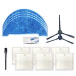 XI277 1 Paar I258 Seitenbürste + 6 Stück I206 Filter + 4 Stück I262 Lappen + 4 Stück G604 Magic Adhesive Sticker + G101 Kleine schwarze Bürste für ILIFE V8S