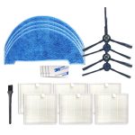 XI278 2 Paar I258 Seitenbürste + 6 Stück I206 Filter + 4 Stück I262 Lappen + 4 Stück G604 Magic Adhesive Sticker + G101 Kleine schwarze Bürste für ILIFE V8S