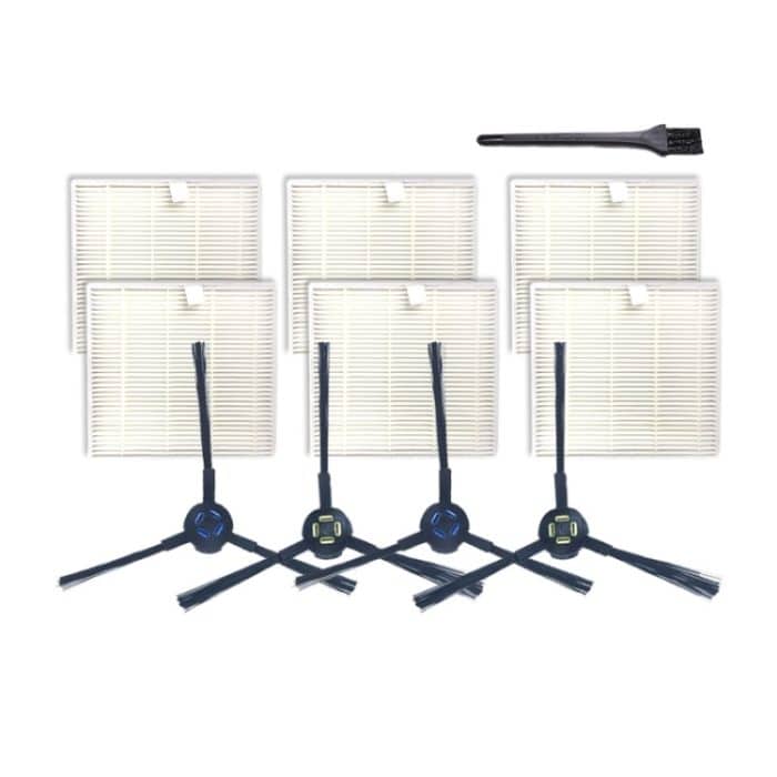 XI284 2 Paar I258 Seitenbürsten + 6 PCS I206 Filter + G101 Kleine schwarze Bürste für ILIFE V8S – Bild 1