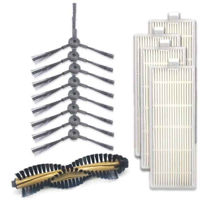 XI217 4 Paar K614 Seitenbürsten + 4 PCS I207 Filter + Hauptbürste I202 Set für ILIFE A4 – Bild 1