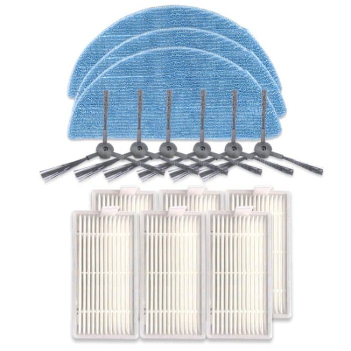 XI242 3 Paar K614 Seitenbürsten + 6 PCS I208 Filter + 3 PCS I201 Lappen Set für ILIFE V5S Pro / V50 / V5S – Bild 1