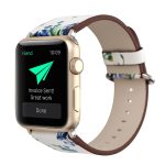 Mode Pastoralismus Stil Kleine Blumenmuster Frauen Uhr Leder Armband Für Apple Watch Serie 7 41mm / 6&SE&5&4 40mm / 3&2&1 38mm – Bild 3