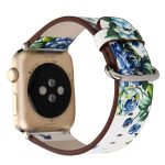 Mode Pastoralismus Stil Kleine Blumenmuster Frauen Uhr Leder Armband Für Apple Watch Serie 7 41mm / 6&SE&5&4 40mm / 3&2&1 38mm – Bild 4