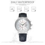 406 YAZOLE Herrenmode Business Lederband Quarz-Armbanduhr (Braun + Weiß) – Bild 3