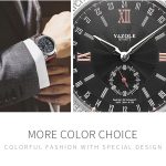 419 YAZOLE Herren-Armbanduhr, modisch, Business-Lederband, Quarz-Armbanduhr (schwarz) – Bild 12