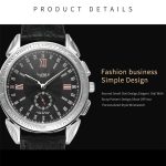 419 YAZOLE Herren-Armbanduhr, modisch, Business-Lederband, Quarz-Armbanduhr (schwarz) – Bild 6