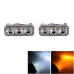 2 PCS DC 12V 6W 400 LM 6000K Tri Circular Car DRL & Blinker (weißes Licht + gelbes Licht), Kabellänge: 50 cm