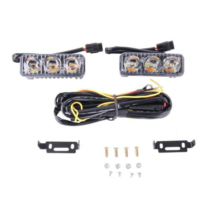 2 PCS DC 12V 6W 400 LM 6000K Tri Circular Car DRL & Blinker (weißes Licht + gelbes Licht), Kabellänge: 50 cm – Bild 4