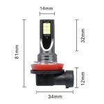 2 Stück H11 / H8 DC12V-24V / 12W / 3000K / 800LM 12LEDs SMD-3030 Auto-LED-Nebelscheinwerfer, H1 (White Light), H11 – Bild 3
