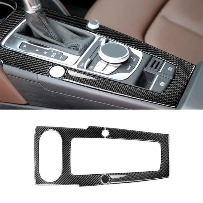 Auto Carbon Fiber Gear Position Panel Dekorativer Aufkleber für Audi 2014-2017 A3, Linksantrieb – Bild 1