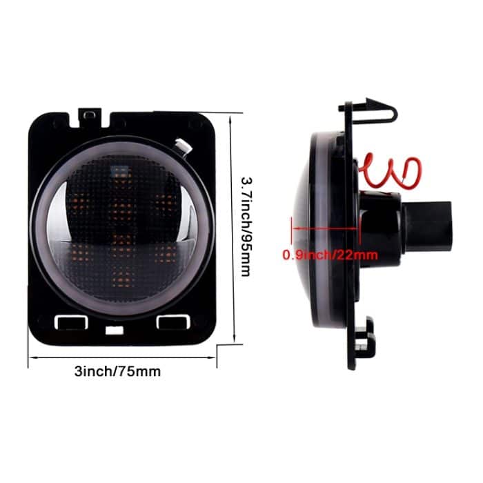 2 Stück 8W DC 12V CAR SUV REFIT LED Rad Augenbraue Signal für Jeep Wrangler JK 07-17, Spezifikation: Stoßmontage mit Blende – Bild 6