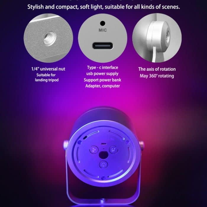 LUXCEO Mood2 RGB-Atmosphären-Fülllicht, Desktop-Rhythmus-Tonabnehmerlampe mit Fernbedienung – Bild 4