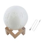 Maßgeschneiderte, getupfte 3-Farben-3D-Druck-Mondlampe, USB-Aufladung, energiesparendes LED-Nachtlicht mit Holzhaltersockel – Bild 2