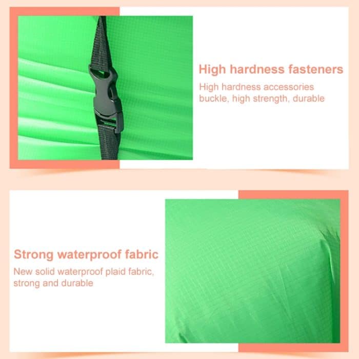 Farbblockierendes Kissen, Stil 210T, reißfestes, kariertes Tuch, aufblasbares Sofa, tragbarer Luftschlafsack für den Strand, aufblasbare schwimmende Reihe, Größe: 240 x 55 cm, 240 x 55cm Red + Black, 240 x 55cm Yellow + Black, 240 x 55cm Orange + Black... – Bild 2