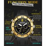 SANDA 3106 Dual Digital Display Männer Outdoor-Sport leuchtende stoßfeste elektronische Uhr – Bild 3