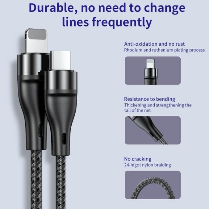 ADC-003 Typ-C auf 8-poliges PD-Schnelllade-Webdatenkabel – Bild 4