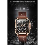 OLEVS 9919 Chronograph mit quadratischem Zifferblatt und leuchtender Quarzuhr für Herren – Bild 6