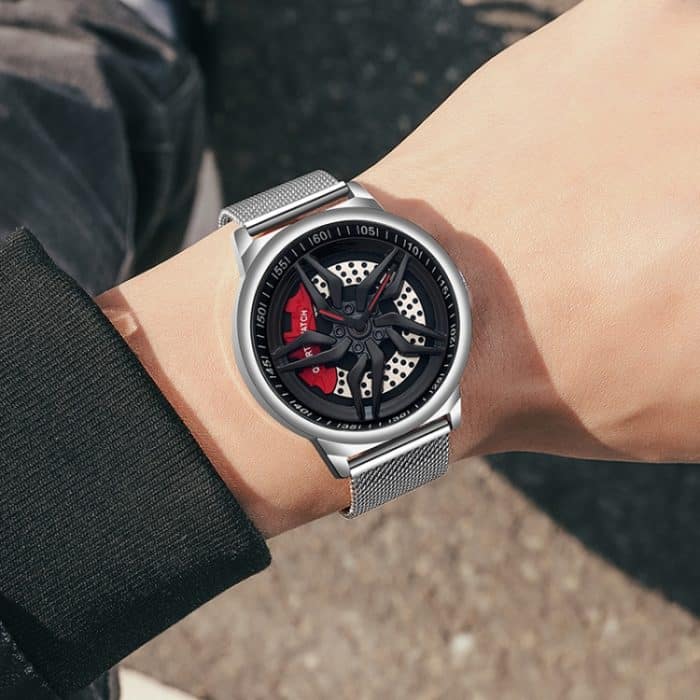 SANDA 1062 Quarzuhr mit 360-Grad-Hohldrehzifferblatt und Mesh-Armband für Herren – Bild 6