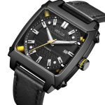 BAOGELA 6763G Quadratisches Zifferblatt Lederarmband Uhr Kalender Mechanische Uhr für Herren – Bild 3