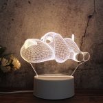 Kreatives dreifarbiges 3D-LED-Deko-Nachtlicht mit weißer Basis, Knopf-USB-Version – Bild 2