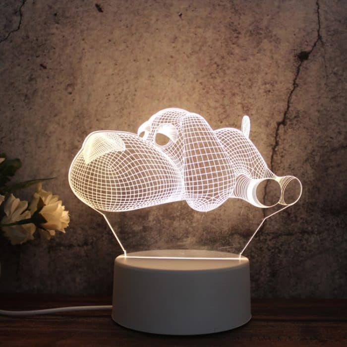 Kreatives dreifarbiges 3D-LED-Deko-Nachtlicht mit weißer Basis, Knopf-USB-Version – Bild 2