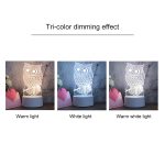 Kreatives dreifarbiges 3D-LED-Deko-Nachtlicht mit weißer Basis, Knopfstecker-Version – Bild 3