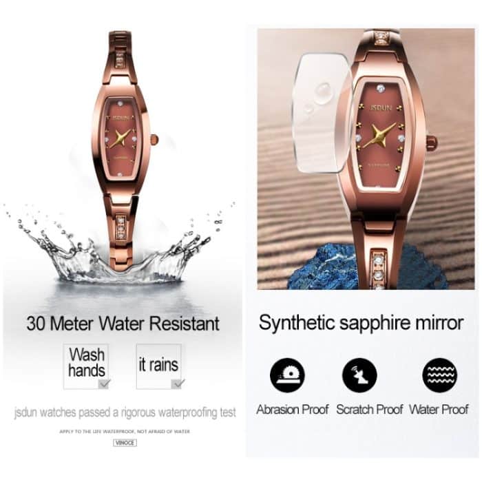 JIN SHI DUN 6530 Damenmode Dual Kalender leuchtende Quarzuhr – Bild 6