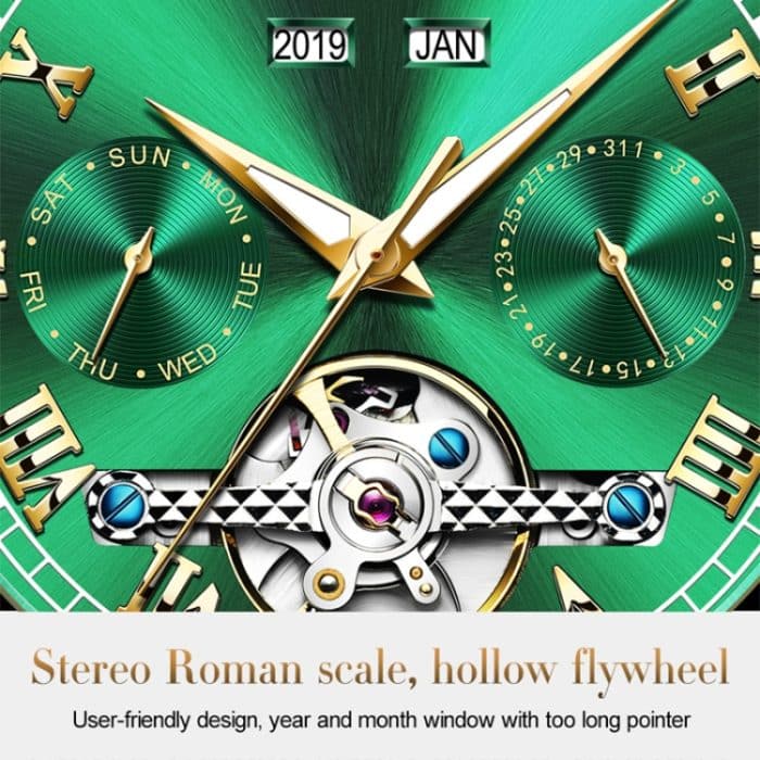 OLEVS 6607 Multifunktions-Herrenuhr mit großem Schwungrad, automatisch, wasserdicht, mechanisch – Bild 4