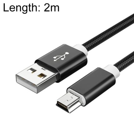 5 Stück Mini-USB auf USB A gewebtes Daten-/Ladekabel für MP3, Kamera, Auto-DVR