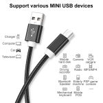 5 Stück Mini-USB auf USB A gewebtes Daten-/Ladekabel für MP3, Kamera, Auto-DVR – Bild 3