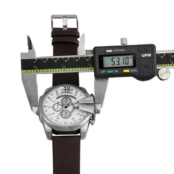 CAGARNY 6839 Unregelmäßige Quarz-Sportuhr mit großem Zifferblatt und Lederband für Herren – Bild 4