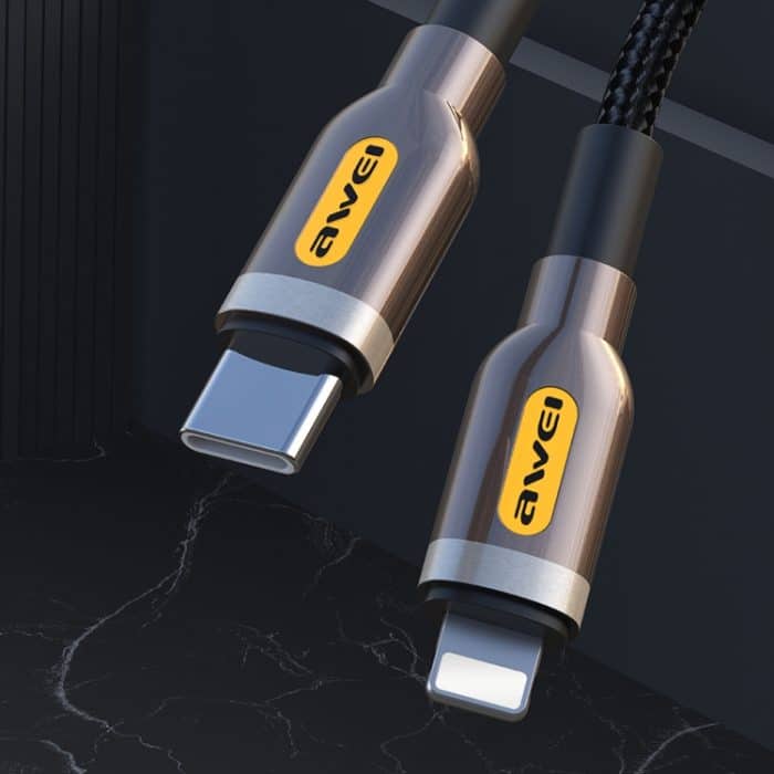 awei CL-125L Typ-C / USB-C auf 8-poliges Schnelllade-Datenkabel, Länge: 1 m – Bild 2