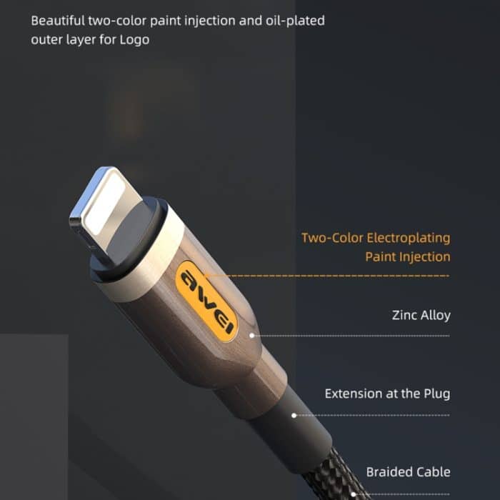 awei CL-125L Typ-C / USB-C auf 8-poliges Schnelllade-Datenkabel, Länge: 1 m – Bild 4