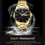 OLEVS 6898 Herren-Quarzuhr, wasserdicht, leuchtendes Stahlarmband – Bild 7