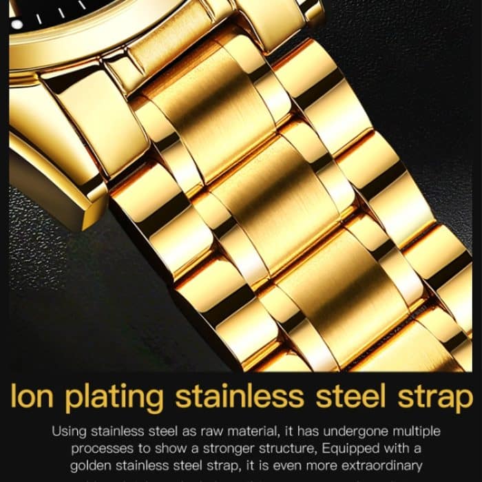 OLEVS 6898 Herren-Quarzuhr, wasserdicht, leuchtendes Stahlarmband – Bild 9