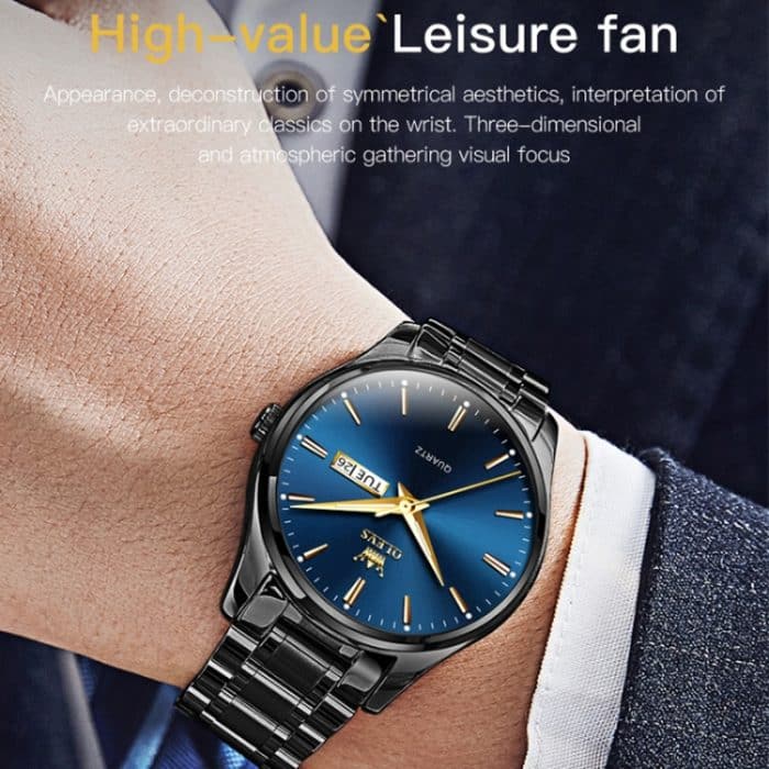 OLEVS 6898 Herren-Quarzuhr, wasserdicht, leuchtendes Stahlarmband – Bild 10