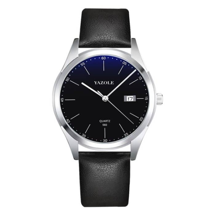 EDA003081501A.jpg YAZOLE 560 Lederarmband Quarzwerk Wasserdichte Herrenuhr – Bild 1