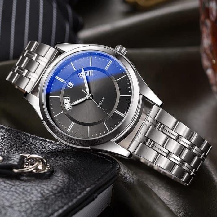 YAZOLE 513 Stahlband Kalender wasserdichte Quarzuhr – Bild 7