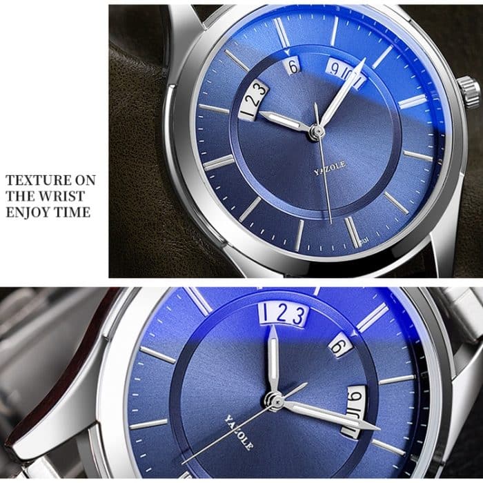 YAZOLE 513 Stahlband Kalender wasserdichte Quarzuhr – Bild 4